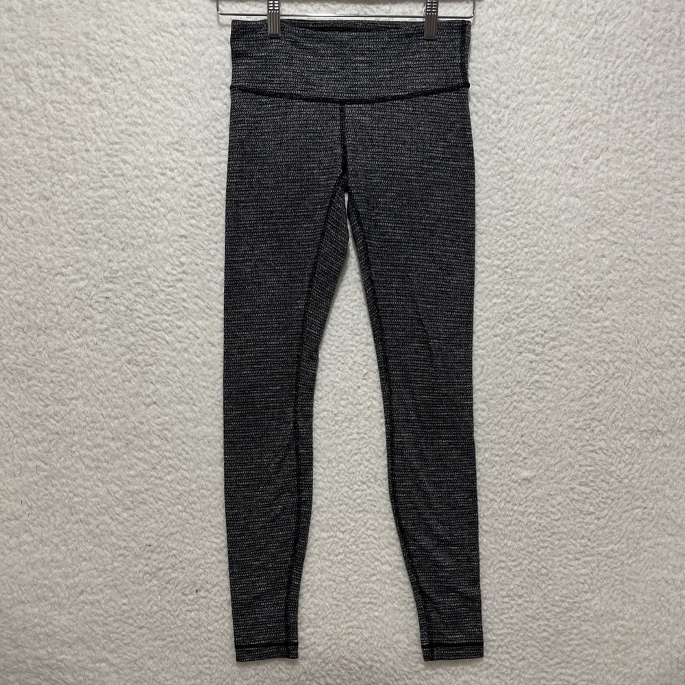 Lululemon Wunder Under Leggings‎ Heathered Black Women's Size 6